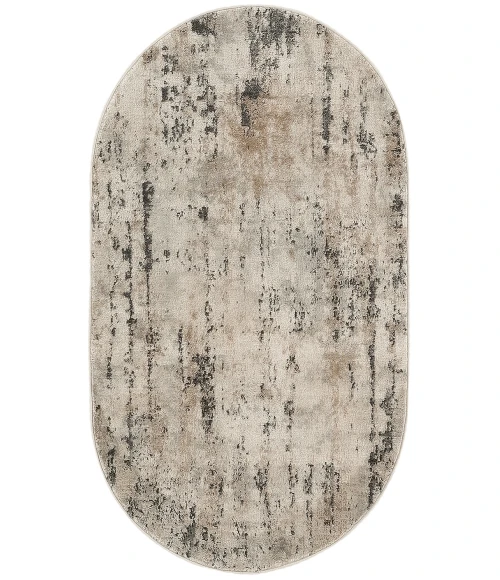 Nourison Quarry Beige Grey QUA01 3 ft. X 5 ft. Oval Rug