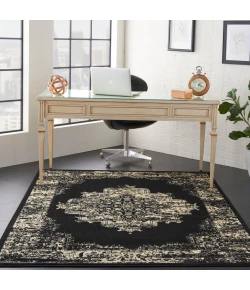 Nourison Home Grafix GRF14 Black 3 ft. 9 in. X 5 ft. 9 in. Area Rug