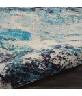 Nourison Celestial Area Rug CES02-Ivory/Teal Blue