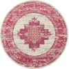 Nourison Home Passion PSN03 Ivory/Fuchsia 8 ft. Round Area Rug