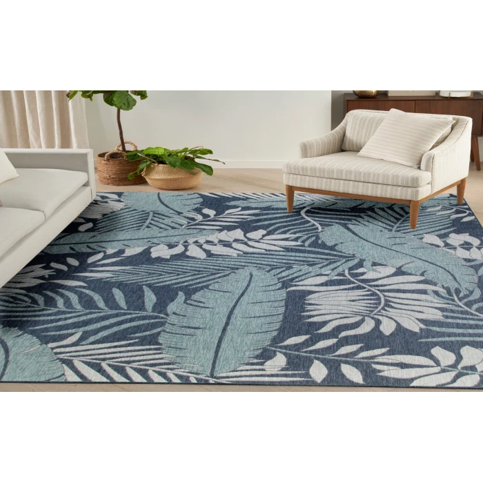Nourison Garden Oasis Navy GOA02 9 ft. X 12 ft. Rectangle Rug