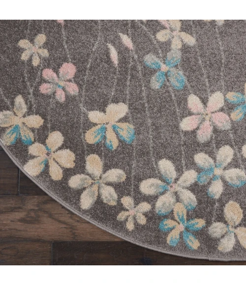Nourison Tranquil Round Area Rug TRA04-Grey/Beige