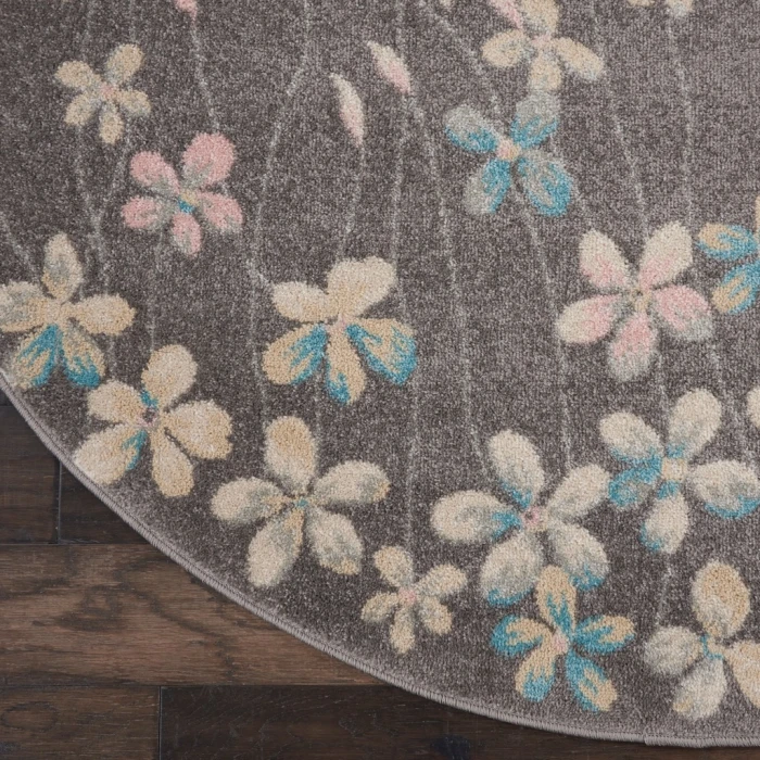 Nourison Tranquil Round Area Rug TRA04-Grey/Beige