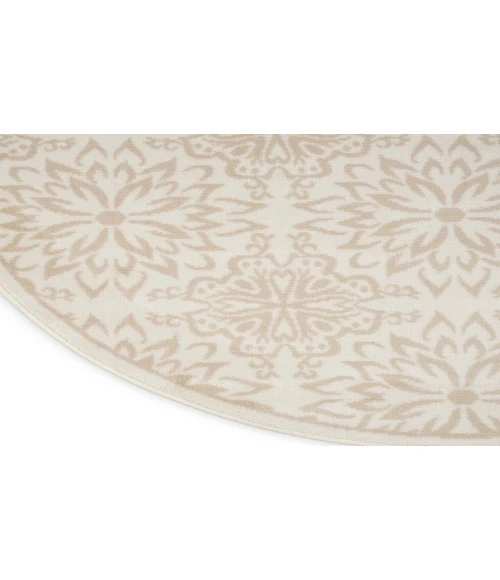 Nourison Jubilant Ivory Beige JUB06 8 ft. Round Rug
