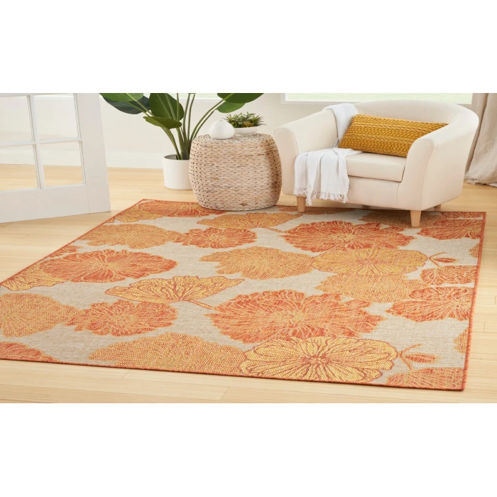 Nourison Garden Oasis Coral GOA04 5 ft. X 7 ft. Rectangle Rug