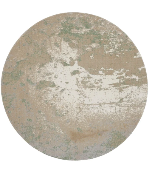 Nourison Twilight Round Area Rug TWI06 Ivory Green 8' Round
