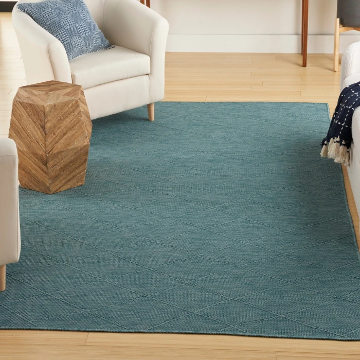Nourison Washable Solutions Aqua WSL01 4 ft. X 6 ft. Rect. Rug