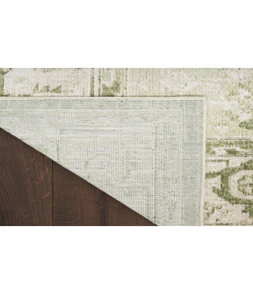 Nourison Astra Machine Washable Ivory Green ASW11 2 ft. 2 in. X 8 ft. Rectangle Rug