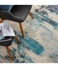 Nourison Celestial Area Rug CES02-Ivory Teal Blue