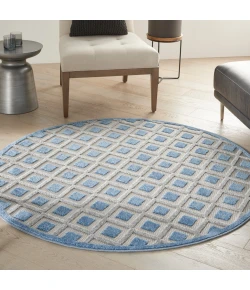 Nourison Home Aloha ALH26 Blue Grey 4 ft. Round Area Rug