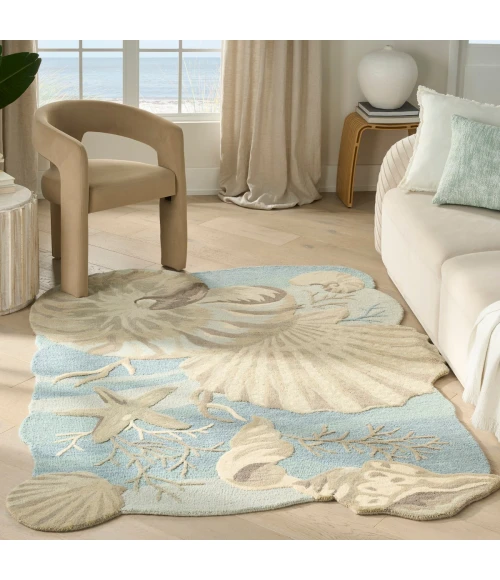 Nourison Waterside Blue WRS01 8 ft. X 10 ft. Rect. Rug