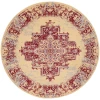 Nourison Home Grafix GRF14 Cream Red 5 ft. 3 in. Round Area Rug