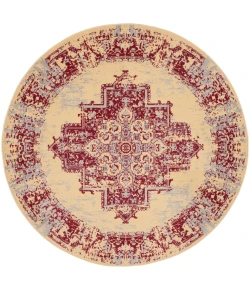 Nourison Home Grafix GRF14 Cream Red 5 ft. 3 in. Round Area Rug