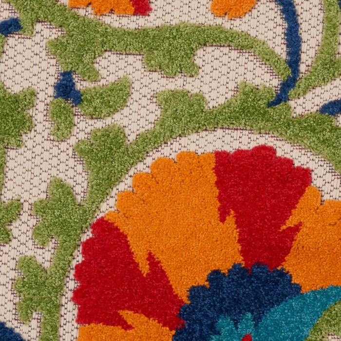 Nourison Aloha Round Area Rug ALH20-Red/Multicolor