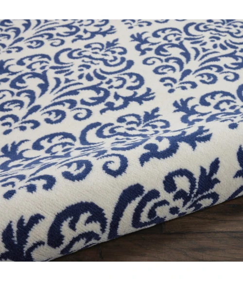 Nourison Grafix Round Area Rug GRF06-White/Blue