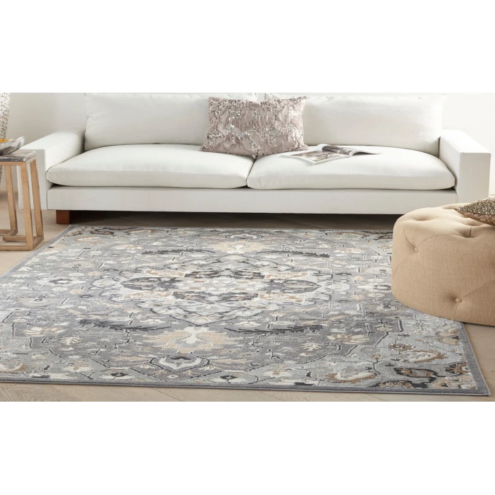 Nourison Elation Grey ETN09 6 ft. X 9 ft. Rectangle Rug
