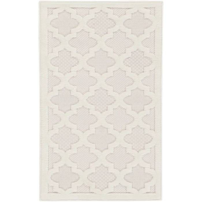 Nourison Easy Care Ivory/White NES01 2 ft. X 4 ft. Rectangle Rug