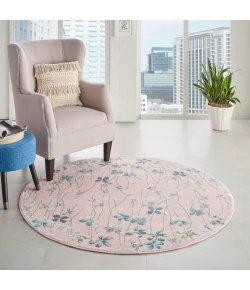 Nourison Home Tranquil TRA04 Pink 5 ft. 3 in. Round Area Rug