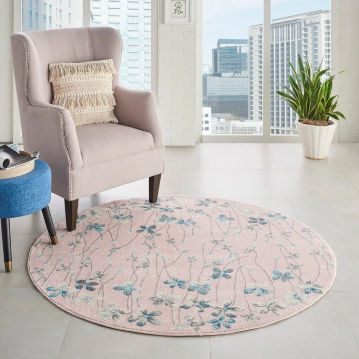 Nourison Tranquil Round Area Rug TRA04-Pink
