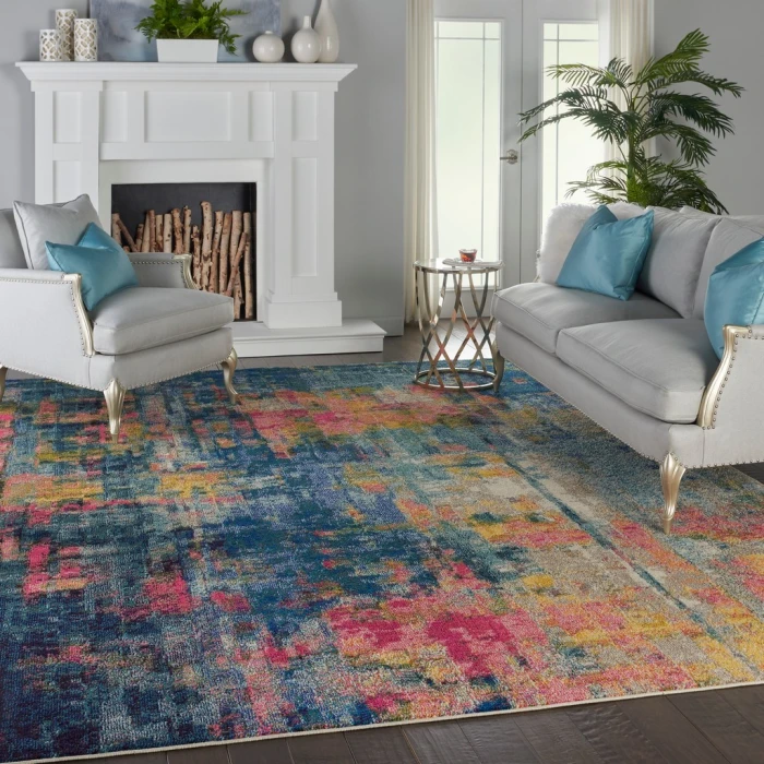 Nourison Celestial Area Rug CES09-Blue/Yellow