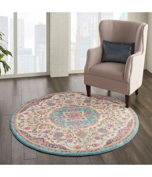Nourison Passion Round Area Rug PSN22-Ivory/Multi