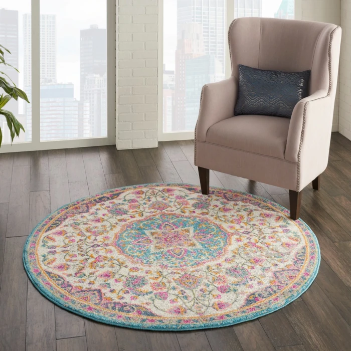Nourison Passion Round Area Rug PSN22-Ivory/Multi
