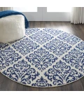 Nourison Grafix Round Area Rug GRF06-White/Blue
