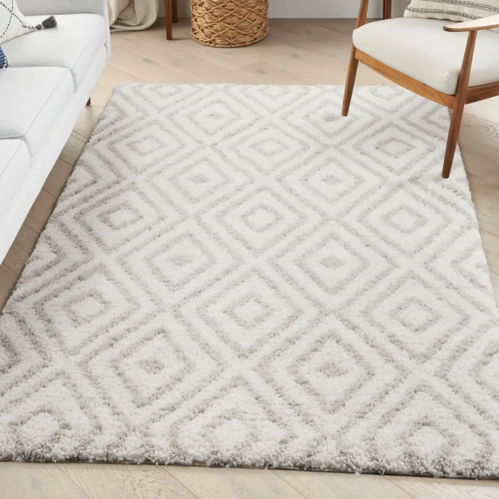 Nourison Modern Shag Ivory Silver MMD01 5 ft. X 7 ft. Rect. Rug