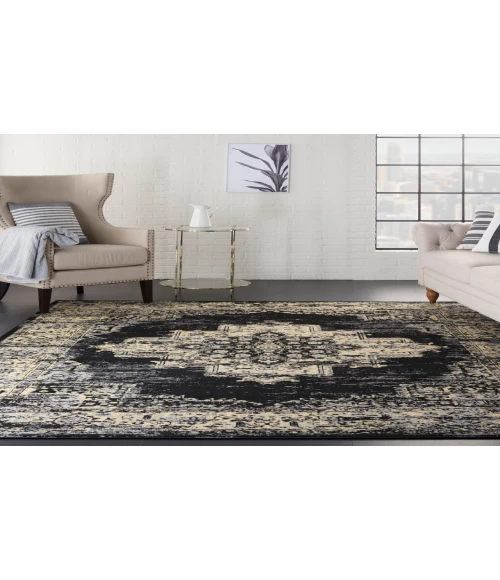 Nourison Grafix Black GRF14 9 ft. X 12 ft. Rectangle Rug