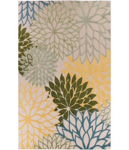 Nourison Aloha Green Multicolor ALH05 7 ft. 10 in. X 10 ft. 6 in. Rectangle Rug
