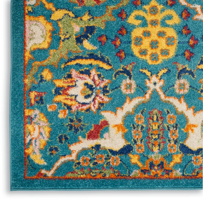 Nourison Allur Area Rug ALR03 Turquoise Ivory