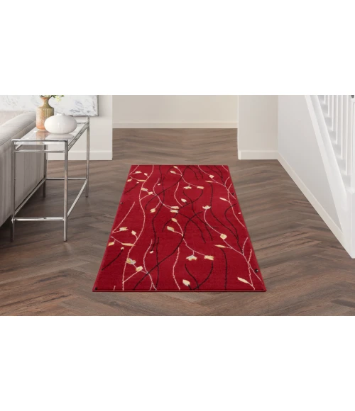 Nourison Grafix Red GRF15 2 ft. X 6 ft. Rectangle Rug