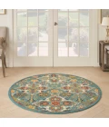 Nourison Allur Area Rug ALR03 Turquoise Ivory