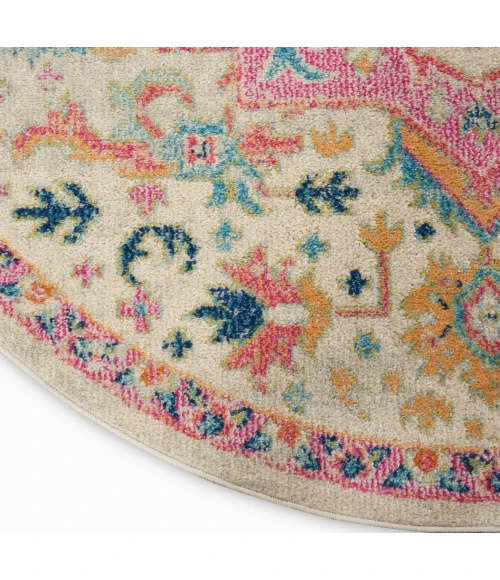 Nourison Passion Round Area Rug PSN25-Ivory/Pink