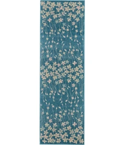 Nourison Home Tranquil TRA04 Turquoise 2 ft. 3 in. X 7 ft. 3 in. Area Rug