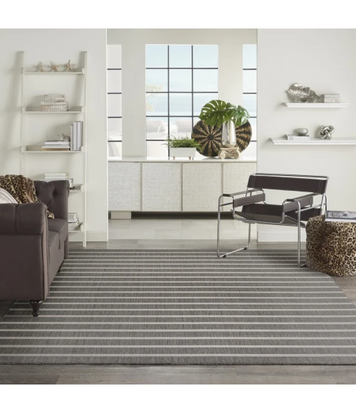 Nourison Positano Charcoal Ivory POS03 10ft. x 14ft. Rect. Rug
