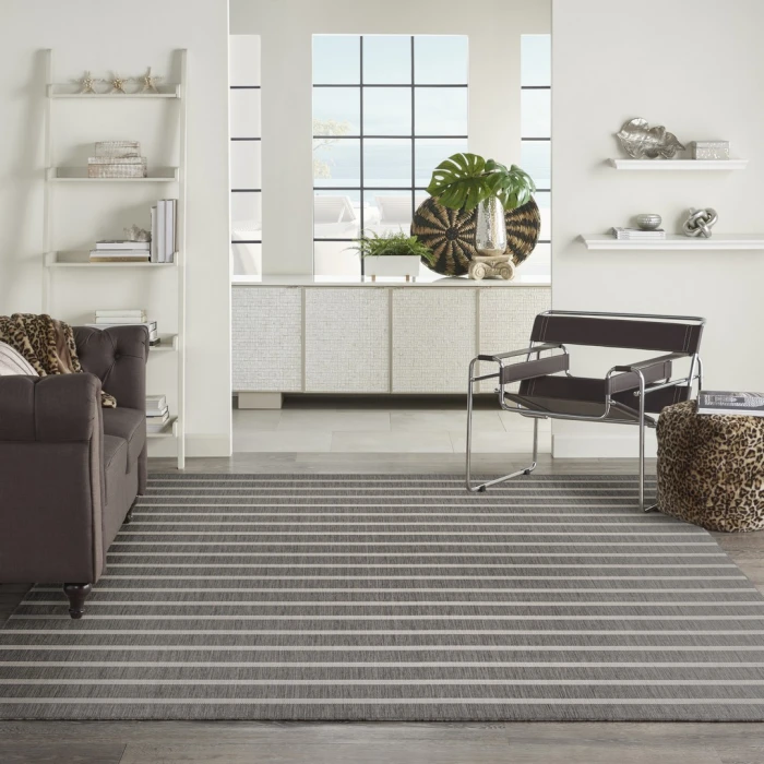 Nourison Positano Charcoal Ivory POS03 10ft. x 14ft. Rect. Rug