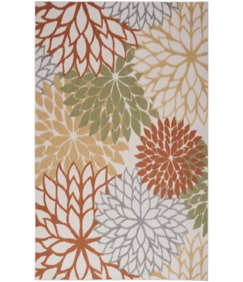 Nourison Aloha Ivory Multicolor ALH05 5 ft. 3 in. X 7 ft. 5 in. Rectangle Rug