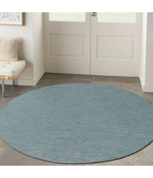 Nourison Washable Solutions Aqua WSL01 8 ft. X Round Rug