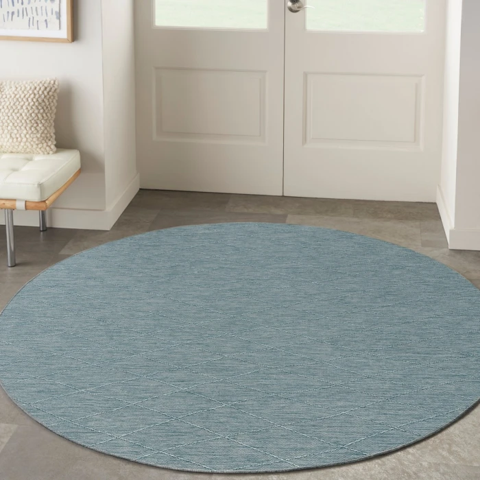 Nourison Washable Solutions Aqua WSL01 8 ft. X Round Rug