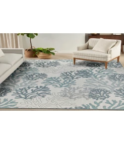 Nourison Home Garden Oasis GOA05 Blue 8 ft. X 10 ft. Area Rug