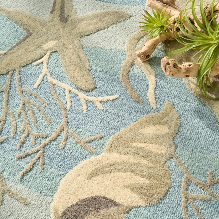 Nourison Waterside Blue WRS01 5 ft. X 7 ft. Rect. Rug