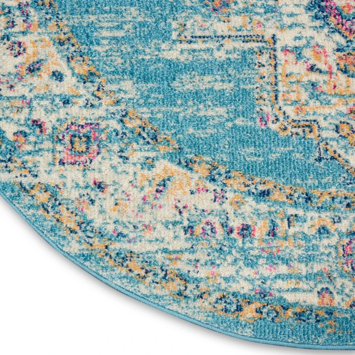Nourison Passion Round Area Rug PSN03-Light Blue
