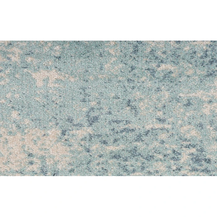 Nourison Astra Machine Washable Blue Ivory ASW07 3 ft. 3 in. X 5 ft. Rectangle Rug