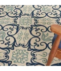 Nourison Caribbean Square Area Rug CRB02-Ivory/Navy
