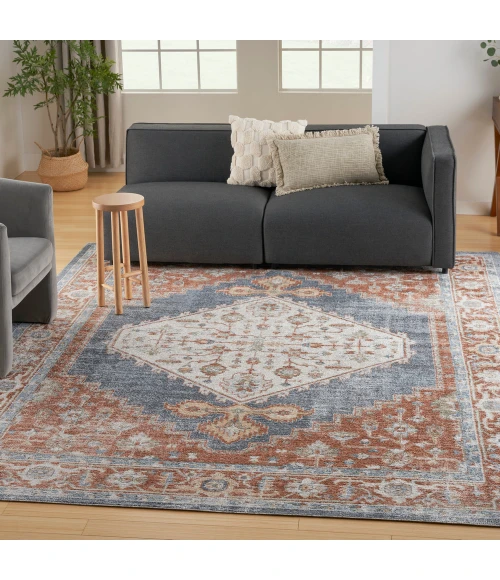 Nourison Astra Machine Washable Area Rug ASW11 Denim Multi