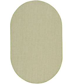 Nourison Home Courtyard COU01 Ivory Green 5 ft. X 8 ft. Oval Area Rug