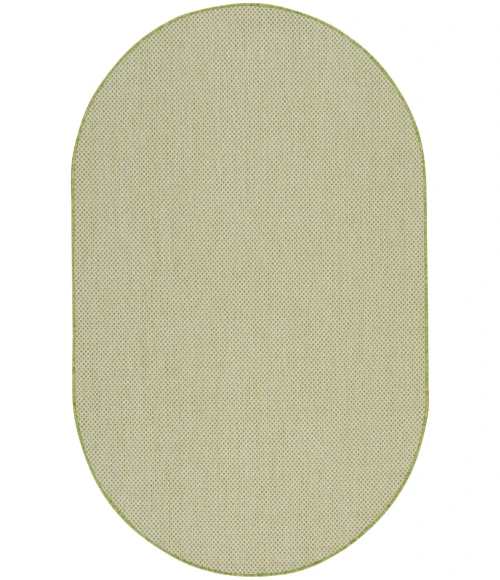 Nourison Courtyard Ivory Green COU01 5 ft. X 8 ft. Oval Rug