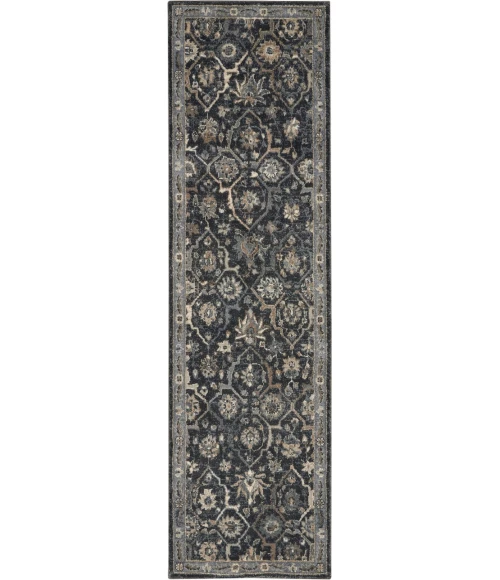 kathy ireland Home Moroccan Celebration Runner Area Rug KI385-Navy