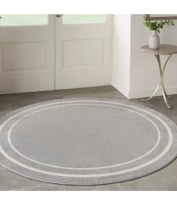 Nourison Home Nourison Essentials NRE02 Grey/Ivory 6 ft. Round Area Rug